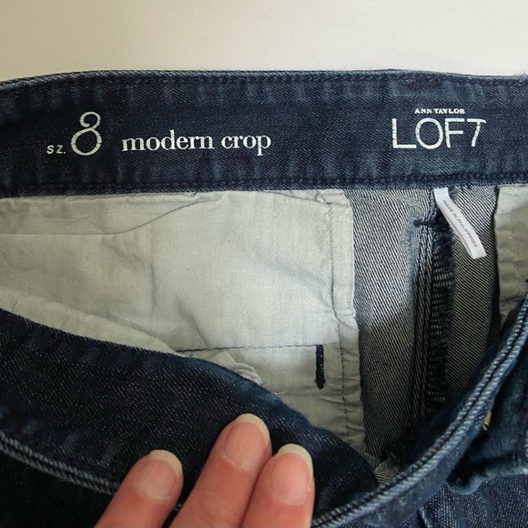 Navy Denim Modern Crop Jeans from Anne Taylor Loft 8 - Picture 2 of 6
